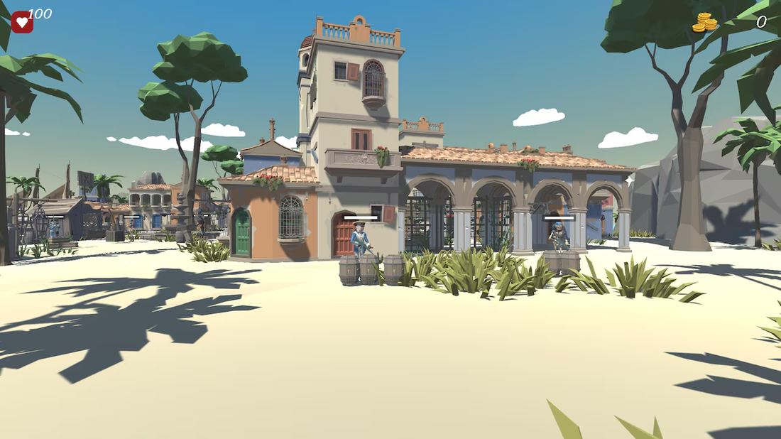 Pirate Havoc: a shooting-range style FPS, traveling between pirate fights