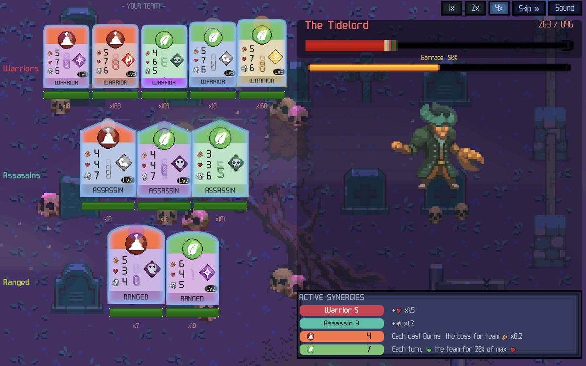 Magua fight phase: a card team battling The Tidelord boss